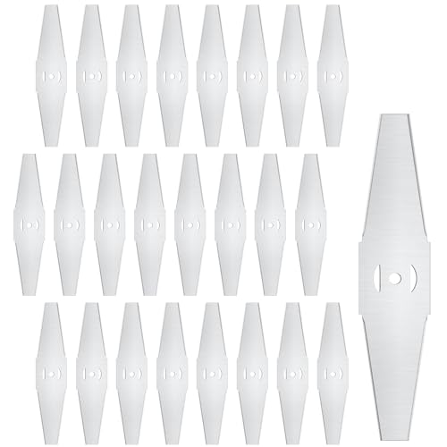 Czlotyh 24Pcs Mower Blades Metal Lawn Mower Saw Blades Head Replacement Grass Trimmer Replacement Weed Wacker Eater Blade