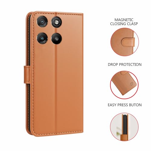 Image of AIBEX Shock Proof Flip Compatible for Motorola G57 Power 5G / Motorola G67 Power 5G Flip Cover Leather Finish | Inside TPU with Card Pockets | Wallet Stand | Complete Protection Flip Case