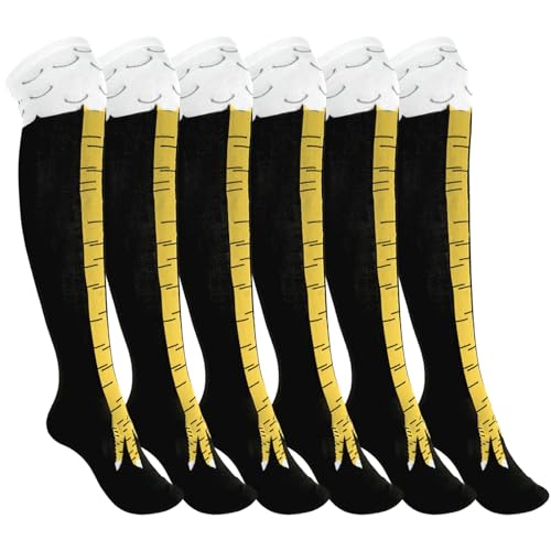 Nackiy Crazy Funny Chicken Feet Socks for Women Men, 3D Novelty Gag Gift Stocking Stuffers, White Elephant Gifts for Adults