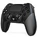 Shiptree Mando para PS-4, Mando Inalámbrico para PS4/Pro/Slim/PC con Doble Vibración, Turbo, Sensor Giroscopio, Panel Táctil, Audio Jack (Negro)