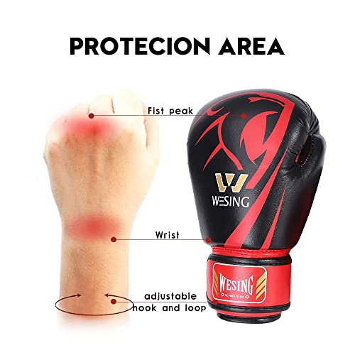 Wesing Kids Professional Boxing Gloves Men Women Boxing Gloves Kickboxing Sparring Workout Training Gloves For Adult Kids (Blue, 4Oz) #TOP6