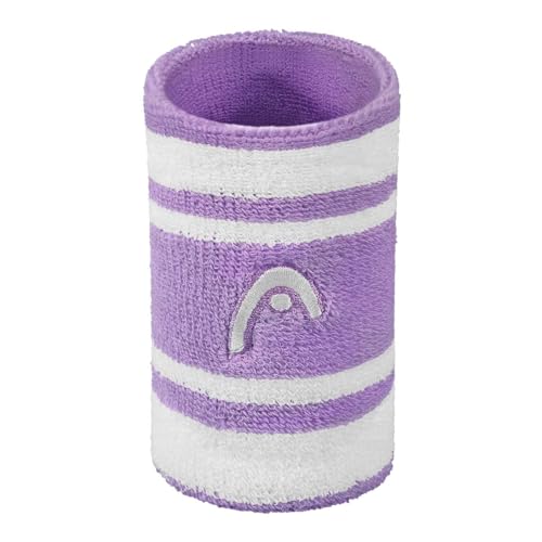 Image of HEAD Striper Wristband | Color: Purple /White | Size: 5 inch | Material: Cotton | for Men & Women | Moisture-Wicking Properties | Dry and Comfortable | Secure and Snug fit | Flexible