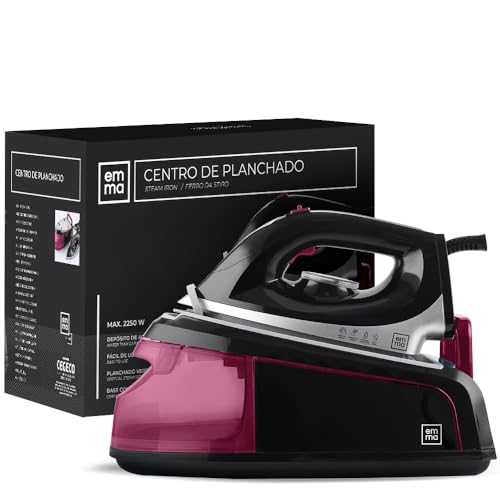 EMMA Centro de Planchado con Base Cerámica, 2250 W, Vapor Continuo, Estilo Moderno, Color Verde, 230 V