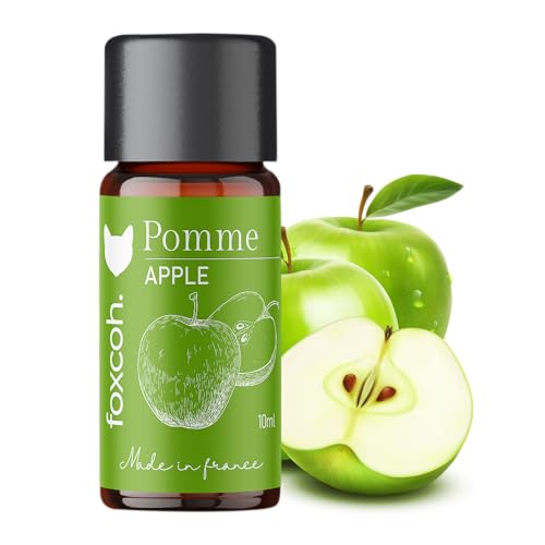 FoxCoh, Pomme 10ml, Concentré de parfum - Diffusion, Cométique, Massage, Bain aromatique - DIY Bougie, Savon, Crème, Huile, Lotion - Peau Cheveux