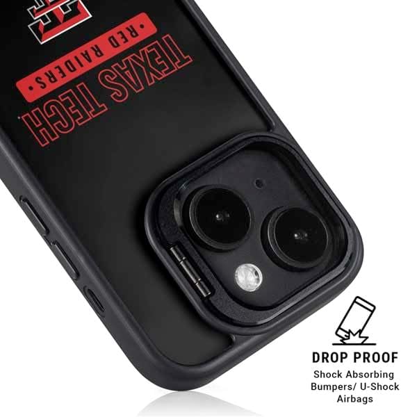 Skinit Kickstand Phone Case Compatible with iPhone 15 - Officially Licensed Texas Tech University TT Red Raiders Design