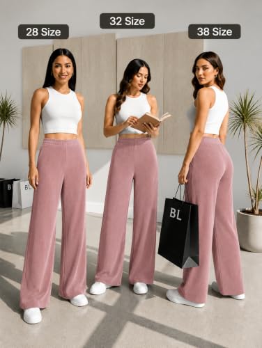 Image of Preneum Women High Waist Korean Wide Leg Trousers, Loose Fit Casual Lounge Pants, Travel, Office & Streetwear Comfortable Stylish Bottom Wear (Available Plus Size)