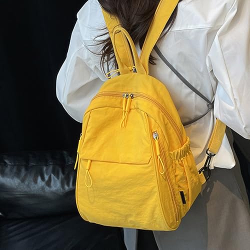 Sac à dos décontracté jaune résistant à l'eau avec grand volume cabine