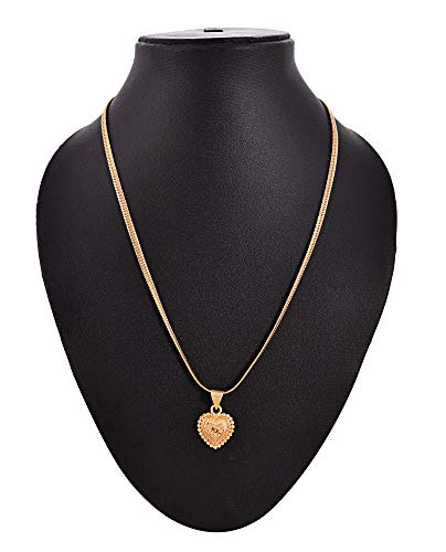 Image of Handicraft Kottage 1gm 22Ct Gold Plated chain with Pendant | latest & Stylish Celebrity Inspired Chain /Necklace /Jewellery Set /Fashion jewellery for Men, Women Boys Girls