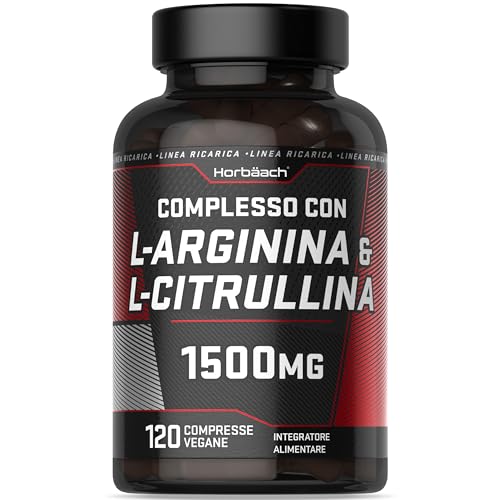 L Arginina e Citrullina 1500 mg | L Arginina 1000 mg e L Citrullina 500 mg | 120 capsule | Complesso...
