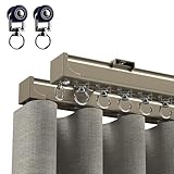 ✔Conception Antibruit Double Couche: Le système à double voie Rails De Rideau Doubles Silencieux En Alliage D'aluminium est doté de bandes d'insonorisation renforcées en PVC sur les quatre bords, grâce à une conception antibruit double couche. Ces bandes d'insonorisation intégrées réduisent considérablement le bruit de glissement, offrant une expérience utilisateur plus fluide et silencieuse.