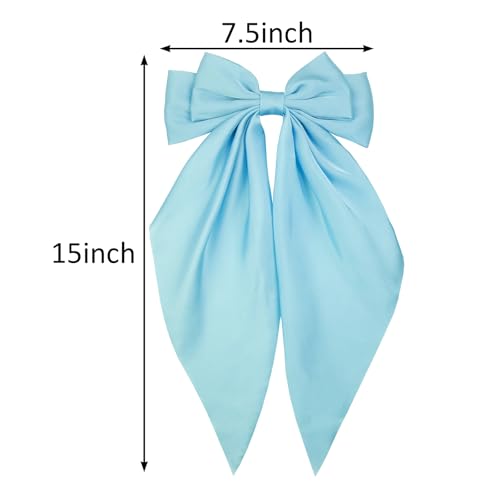 Pinzas para cabello lazo largo satinadas 4 piezas miniatura 2