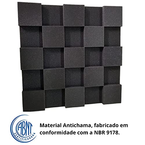 Espuma Acústica Difusor Tabuleiro 30Mm - Cinza - 10 Placas