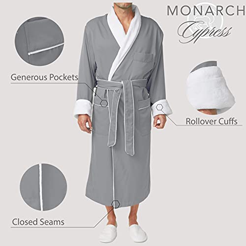 Monarch Plush Lined Microfiber Bath Robe For Women Or Men - Super Soft, Durable Luxury Spa, Resort & Hotel Bathrobe, Generously Sized (Unisex) Cypress #TOP2