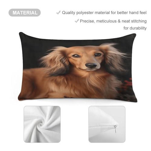 Funda de almohada de 12 x 20 pulgadas súper suave y rectangular de pelo largo 4