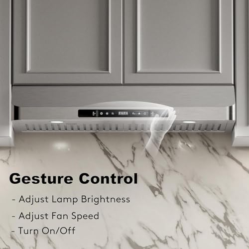 Image of Range Hood 36 inch Under Cabinet with 900CFM, Stainless Steel Kitchen Vent Stove Hood, Touch Control, Permanent Stainless Steel Filters，Ducted Vent, Top and Rear Vents
