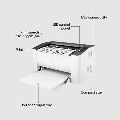 HP Laser 1008a Printer, Single Function, Print, Hi-Speed USB 2.0, Up to 21 ppm, 150-sheet Input Tray, 100-sheet Output Tray, 10,000-page Duty... - Image 5