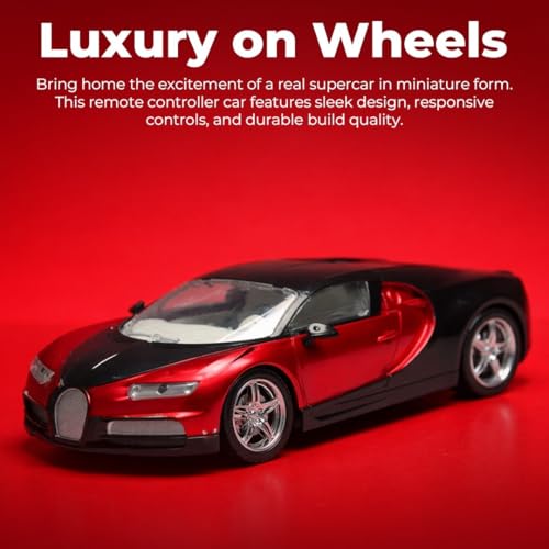 Image of Remote Control Car Rechargeable, Red and Black, Sports Supercar RC Toy with Wireless Controller, for Kids (Black-Red)