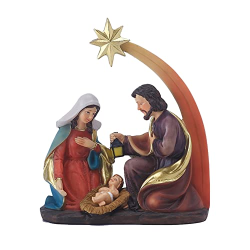 Uposao 1Pcs Nativity Figurines - Christmas Crib Figures & Decoration - Catholic Gift & Church Resin Statue