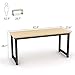 Tribesigns Computer Desk, Large Office Desk Computer Table Study Writing Desk for Home Office, Walnut + Black Leg, 63 X 23.6 inch