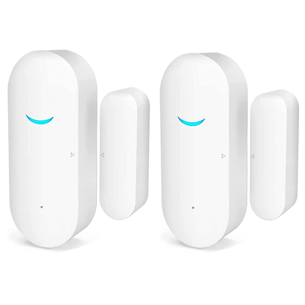 Waytronic5 Pack WiFi Wireless Door Window Sensor,TUYA Smart Alarm with Free Notification APP Control Home Security Alarm System，Compatible with Alexa Google Assistant