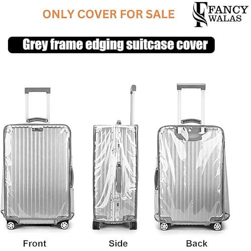 Image of 24 Inch Trolley Bag Cover /Suitcase Bag Cover /Waterproof Dustproof Luggage Cover for Wheeled Luggage /Zippered Clear PVC Suitcase Covers Protectors (Medium, 24 inch, Set of 1)