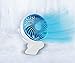 LIVINGTON Go Fan – mini ventilador móvil con batería – fuerte ventilador USB con 6h de funcionamiento – ventilador de mesa flexible para configurar o sujetar – blanco