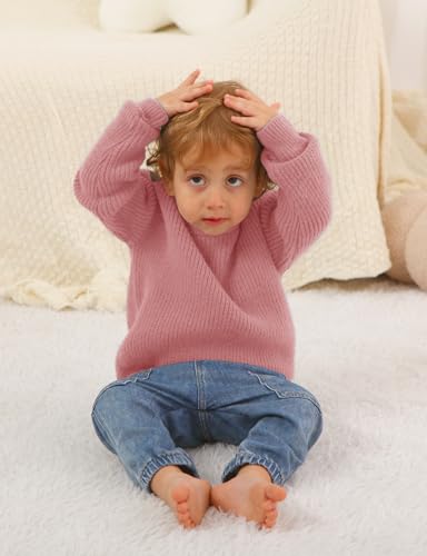 Jimoda Toddler Baby Girl Boy Sweater Cozy Crewneck Long Sleeve Pullover Sweatshir Fall Winter Knit Sweater4