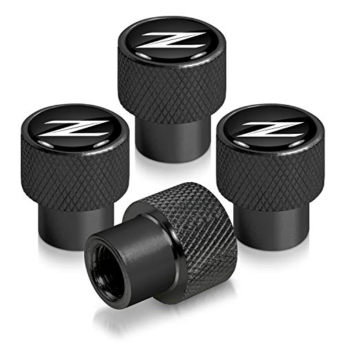 iPick Image for Nissan 370Z Z Logo in Black on Black Aluminum Tire Valve Stem Caps