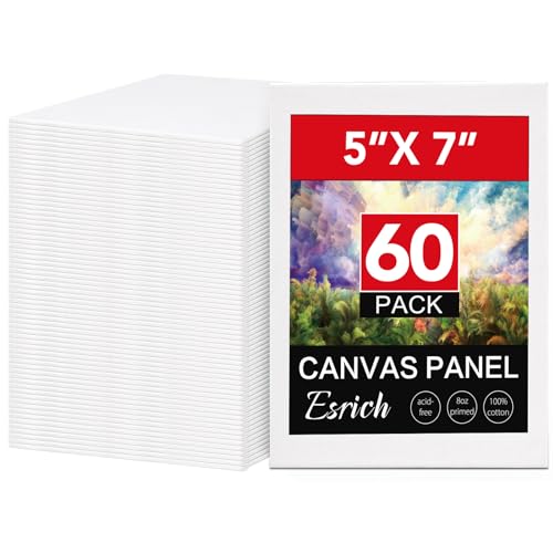 Lienzos pequeños ESRICH de 5x7 pulgadas para pintar paquete de 60 mini paneles 2