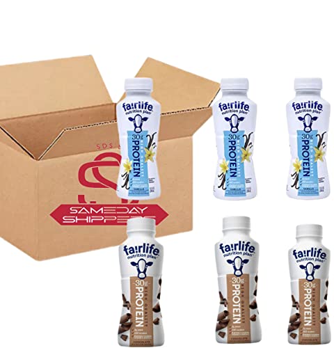 Fairlife Nutrition Plan High Protein Shake Variety Pack | Vanilla & Chocolate- (3 Pack Each) | - 11.5 Fl Oz (6 Pack) #TOP5