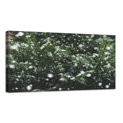 Large Canvas Wall Art Falling Snow Cold Winter Snowflakes Texture