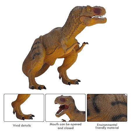 Image of Realistic T Rex Dinosaur Animal Figure for Kids Real Textured Dinosaurs Toy (Sqatting Tyrannosaurus 22 VF