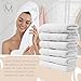 MAURA 6-Pack Premium Turkish Washcloth Set - Ultimate Luxury with Soft, Thick, Super Absorbent, and Oversized Cotton Face Towels - Ideal for a Hotel & Spa Quality Experience in Classic White Elegance