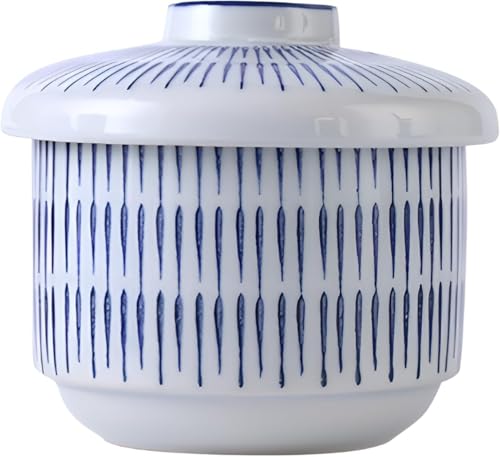 DancJulie茶碗蒸し器 蓋付き蒸し碗 3個セット 和風陶器 艶やか釉薬仕上げ 電子レンジ・食洗機対応 滑り止め加工底 日本製 対応 (千草)