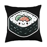 Maki California Roll Anime - Cute Kawaii Food Japanese Sushi Throw Pillow