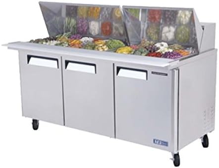 Turbo Air MST-72-30 72" 3 Door Refrigerated Sandwich Prep Table | (30) 1/6 Pan Capacity