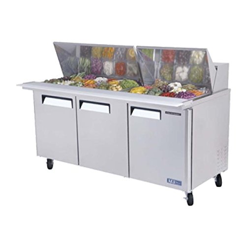 Turbo Air MST-72-30 Refrigerated Sandwich Prep Table with food pans and cutting board