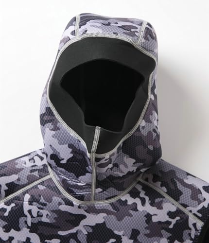 Men Women 3MM Sleevesless Diving Vest, Black/Camouflage Hooded Diving Suit Warm Surfing Swimming Snorkeling Suit Drifting Jacket miniatura 3