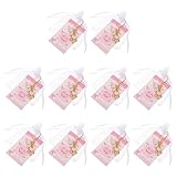 JOINPAYA Llaveros con Etiquetas de Agradecimiento para Shower 10 Metálicos con Forma de Huella de Pie Rosa y Bolsas de Almacenamiento para Fiesta de Revelación de Género