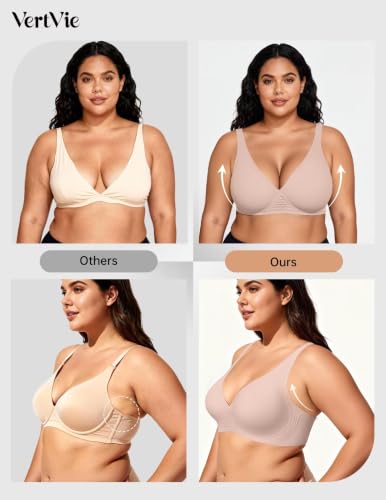 Image of Vertvie Wireless Jelly Bras Push Up Plunge Seamless Supportive