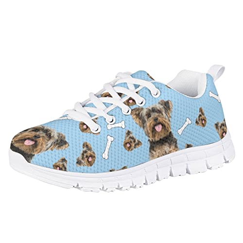 AmzPrint Corgi Print Lightweight Non Slip School Running/Walking Sports Sneakers Lace Up Flat Girls Purple Sneakers Size 52