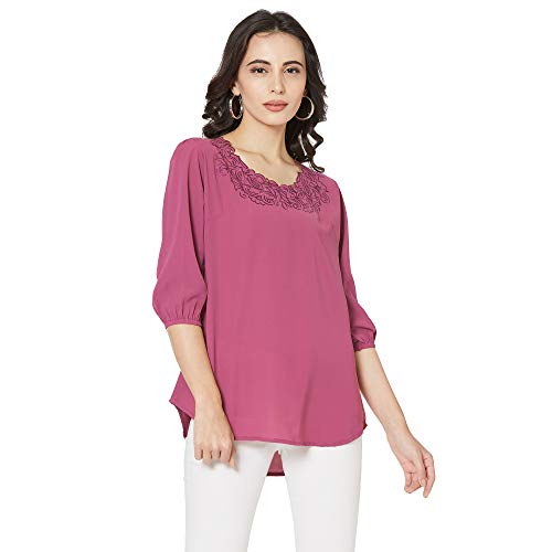 Image of GO-4 IT Women's Top with Cutwork Embroidery in Neck