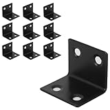 Gutol 10-teiliges Set 38x30mm Edelstahl-Winkelverbinder – Schwarz, 90° L-Form für Holz- und Balkenmontage
