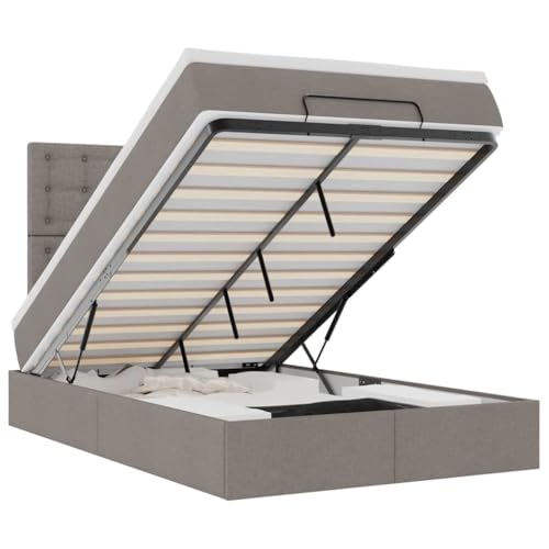 bettrahmen lattenroste Bed betten, bettrahmen Ottoman-Bett mit Matratzen Dunkelbraun 200x200 cm StoffGeeignet für Schlafzimmer – Bild 3