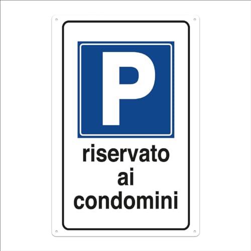Nitek Cartel de aparcamiento reservado para condominios de PVC de 30 cm x 20 cm. Cartel autoadhesivo. Sign, Schild | Impermeables lavables, paredes, puertas