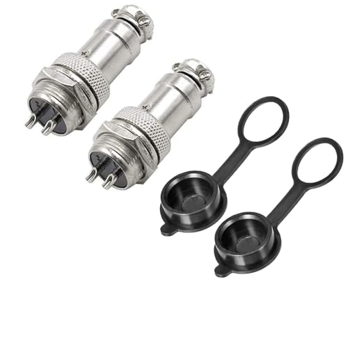 Conector aviación metálico GX16-2P 16mm 2 pines set 2 miniatura 1