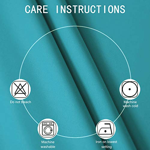 Image of LEMOMO Teal Blackout Curtains 34 x 84 Inch Length /Set of 2 Curtain Panels /Thermal Insulated Room Darkening Blackout Curtains for Bedroom