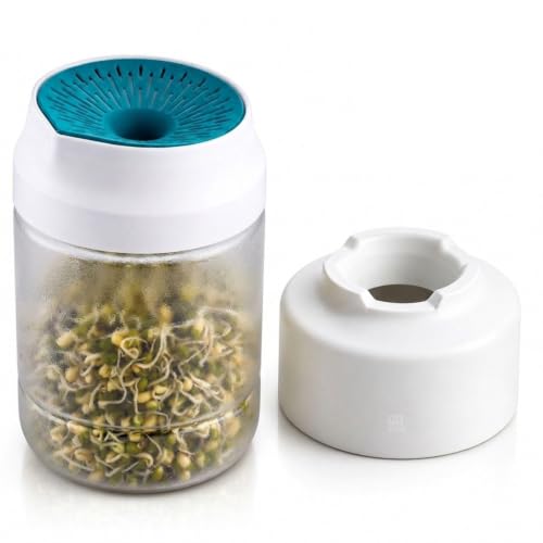 Image of GO STORE Sprout Maker Jar 1100 ml | Seed Sprouting Jar with Mesh Drain Lid & Stand | Sprouts Maker for Moong, Chana, Methi, Lentils, Beans & Seeds