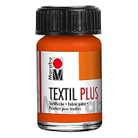 Marabu 17150039023 - Textil Plus Rosso-Arancione, 15 ml, Pittura Completa per Tessuti Scuri, Adatto per Pittura su Tessuto e Stampa su Tessuto, Lavabile Fino a 40 °C Dopo Il Fissaggio