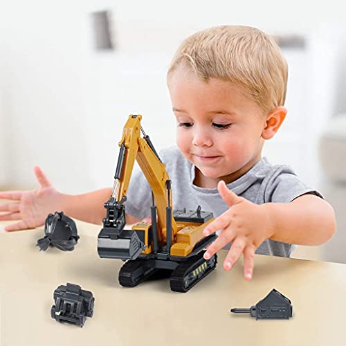 Image of Unbreakable Construction Engineering Excavator Truck with Movable Claw Digger Trucks Toys Friction Powered Long Crane Toy Pull Back Push Dozer Vehicles for Kids Boys Girls (Multicolor)